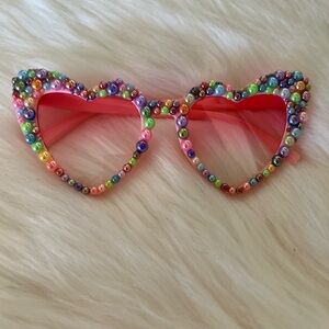 ⚡️ Multicolor pearl heart shaped cat eye sunglasses